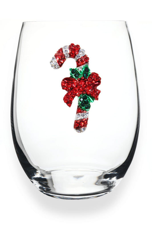 Jeweled Candy Cane Wine Glass – Limited Edition