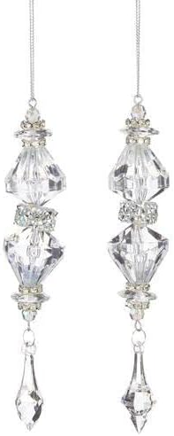 6.5" Crystal Drop Ornament Set of 2