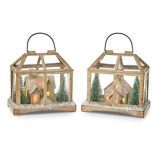 4.5" Snowy Terrarium Lighted Ornament