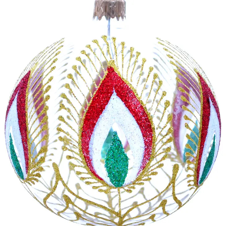 4" Glass Christmas Ornaments - Firebird On Transparent