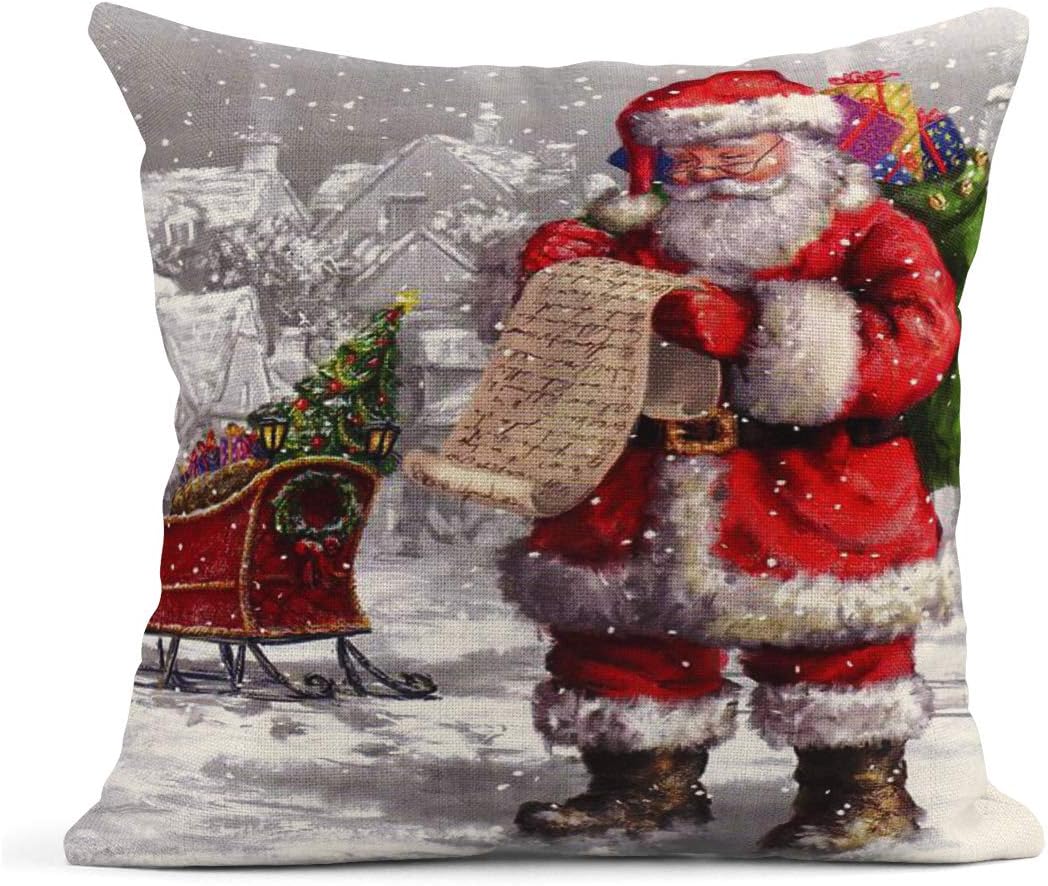 Assortment of Santa Theme Throw Pillows