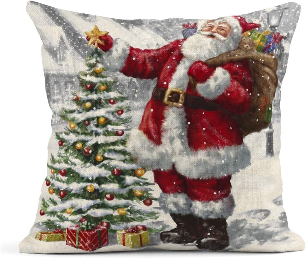 Assortment of Santa Theme Throw Pillows