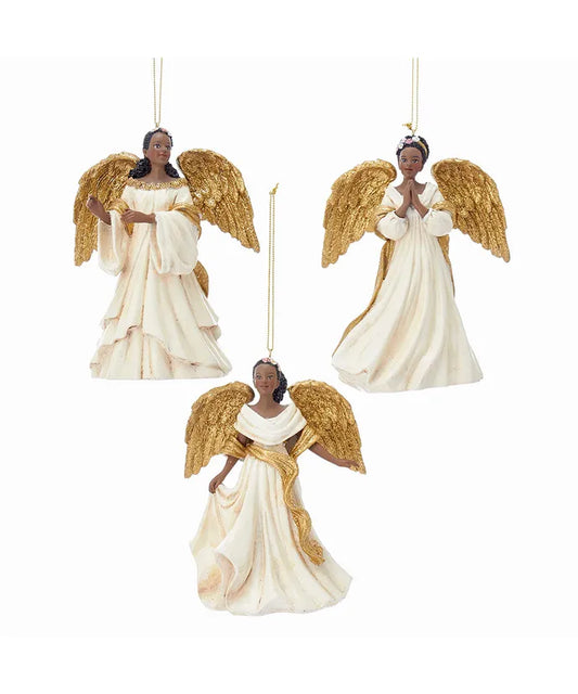 Kurt Adler African American Hanging Angel Ornaments