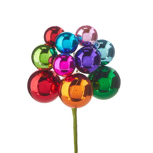 12" Multicolor Ball Ornament Cluster Pick