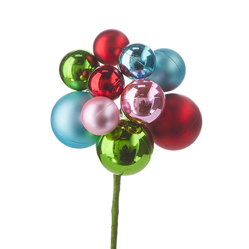 12" Pastel Multicolor Ball Ornament Cluster Pick