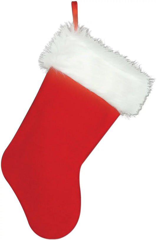 Plush Red & White Christmas Stocking