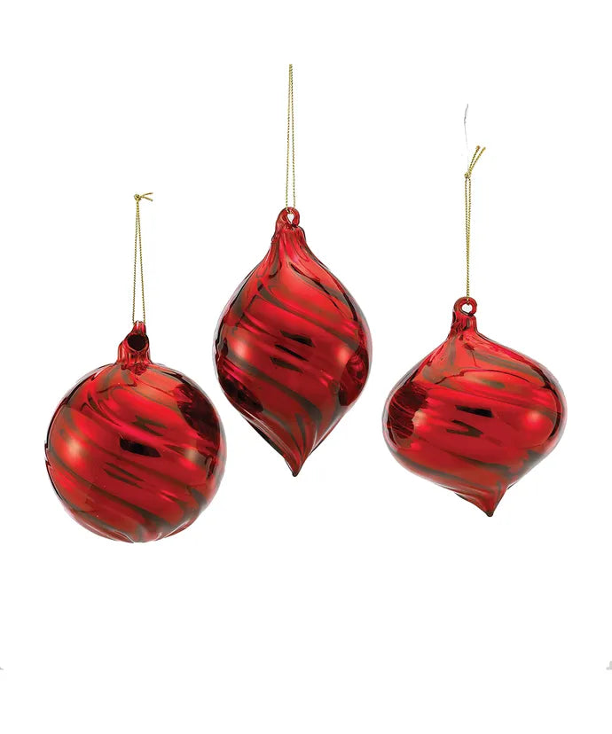 90MM Glass Red Ball Ornaments