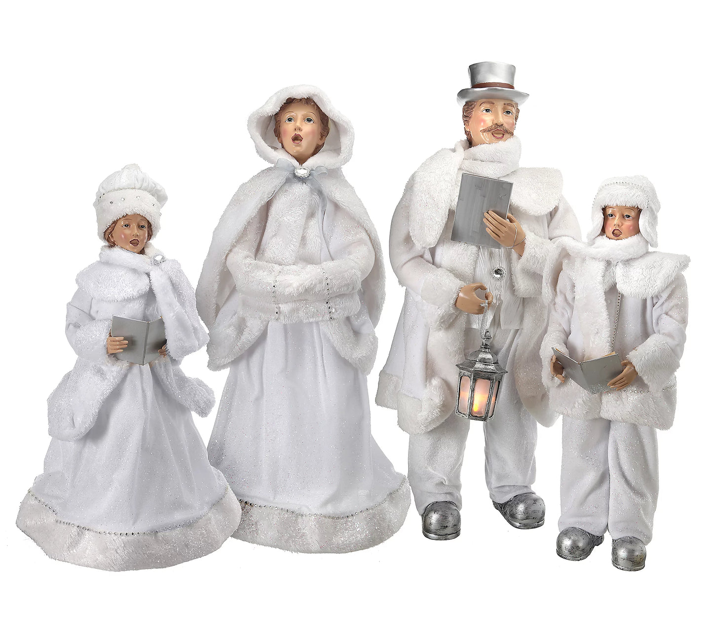 WHITE FROSTED CAROLER FAMILY