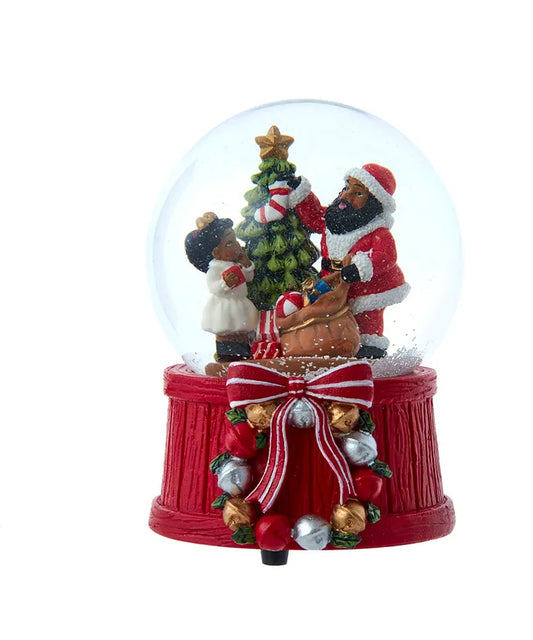 100MM Musical Black Santa Water Globe