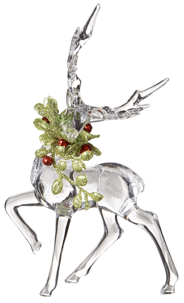 4" Mistletoe Krystal Reindeer, Acrylic